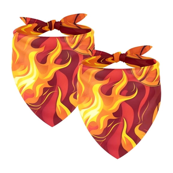 PhooArto Cool Fire Basketball Pattern Dog Bandanas, 2 Pack Soft Washable Pet Scarf Triangle for Large Dogs Puppies and Cats