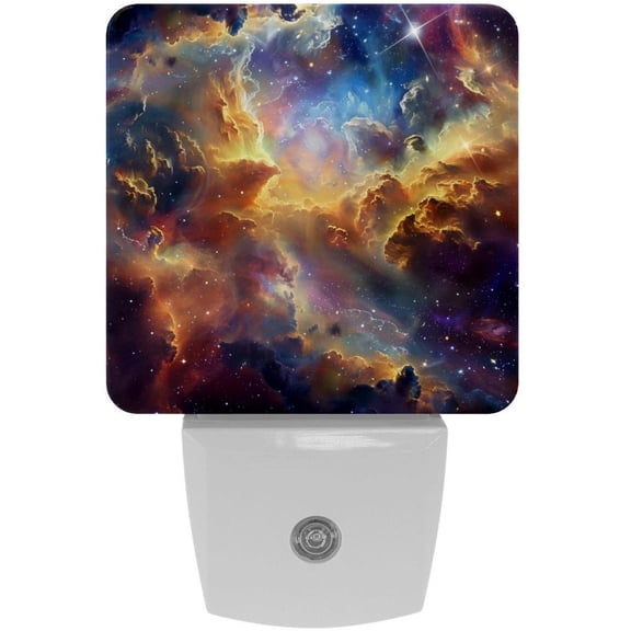 PhooArto Cosmic Galaxy Shining Stars Plug in LED Night Light Auto Sensor Dusk to Dawn Decorative Night for Bedroom, Bathroom, Kitchen, Hallway, Stairs, Baby's Room, Energy Saving