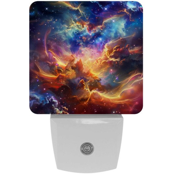 PhooArto Cosmic Swirling Clouds Plug in LED Night Light Auto Sensor Dusk to Dawn Decorative Night for Bedroom, Bathroom, Kitchen, Hallway, Stairs, Baby's Room, Energy Saving