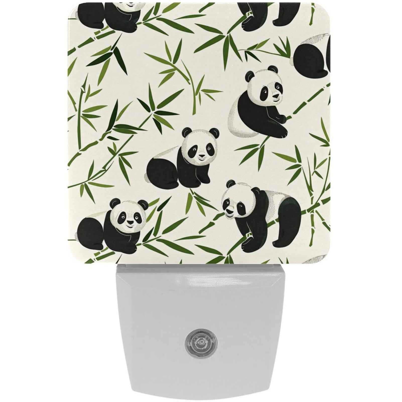 PhooArto Cute Bamboo Panda Pattern Plug in LED Night Light Auto Sensor Dusk to Dawn Decorative Night for Bedroom, Bathroom, Kitchen, Hallway, Stairs, Baby's Room, Energy Saving