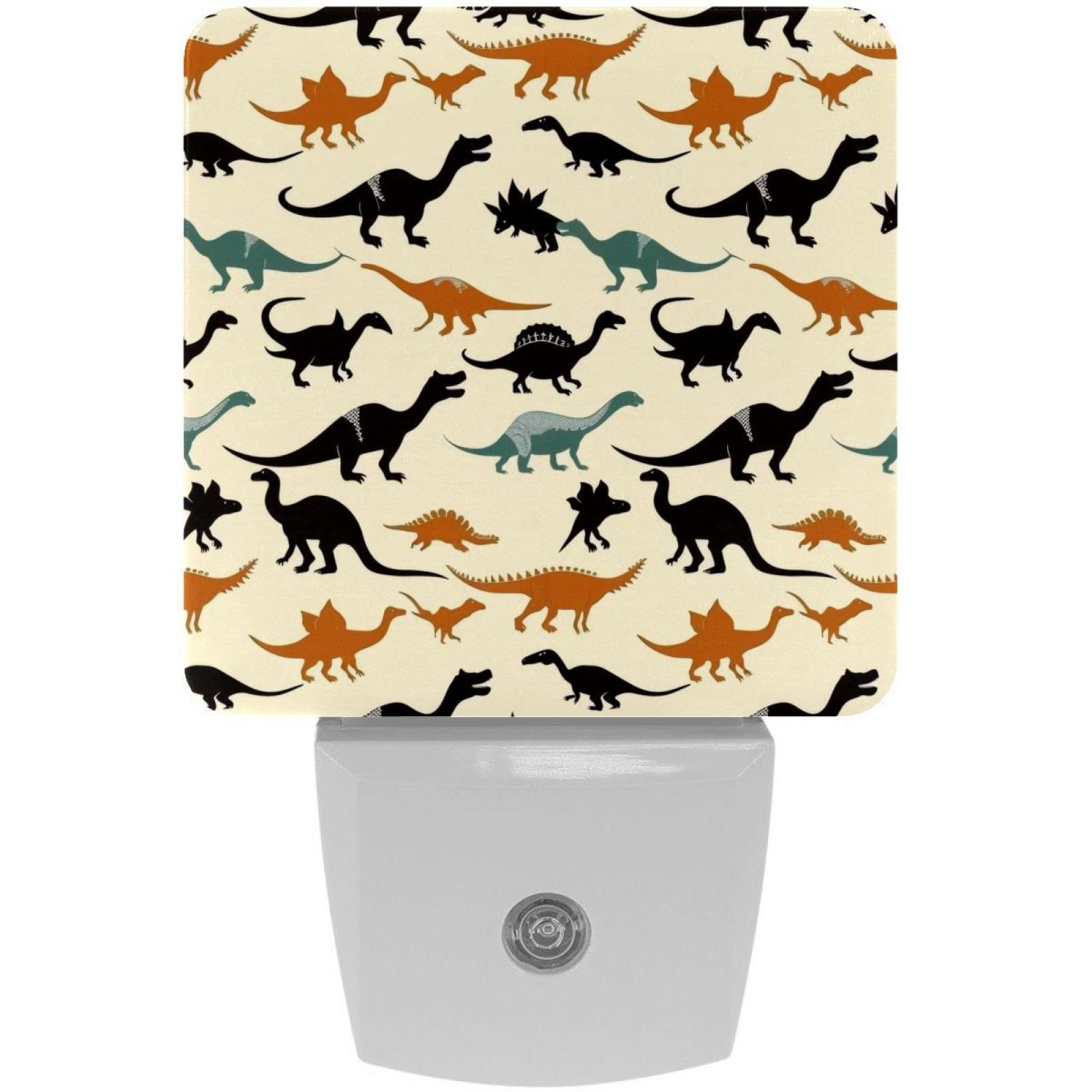 PhooArto Cute Dinosaur Silhouettes Pattern Plug in LED Night Light Auto Sensor Dusk to Dawn Decorative Night for Bedroom, Bathroom, Kitchen, Hallway, Stairs, Baby's Room, Energy Saving