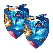 PhooArto Cute Galaxy Donuts Dogs Dog Bandanas, 2 Pack Soft Washable Pet Scarf Triangle for Large Dogs Puppies and Cats