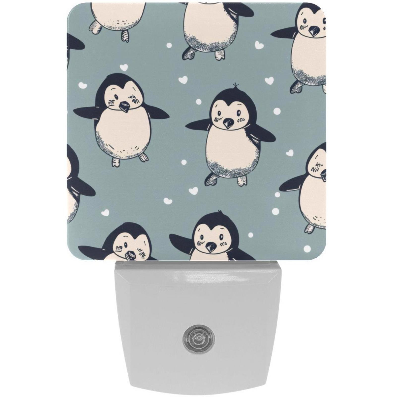 PhooArto Cute Penguin Pattern Plug in LED Night Light Auto Sensor Dusk to Dawn Decorative Night for Bedroom, Bathroom, Kitchen, Hallway, Stairs, Baby's Room, Energy Saving