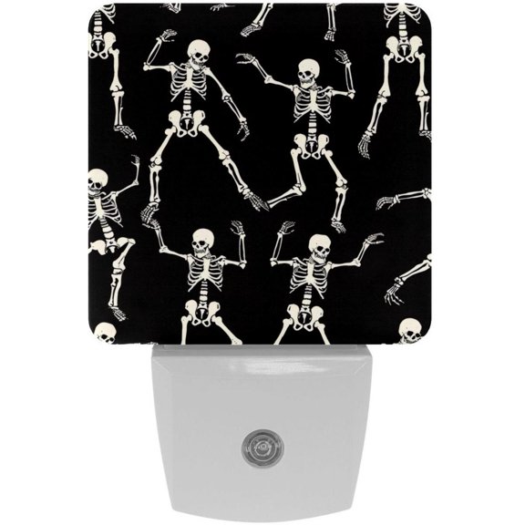 PhooArto Dancing Skeleton Pattern Plug in LED Night Light Auto Sensor Dusk to Dawn Decorative Night for Bedroom, Bathroom, Kitchen, Hallway, Stairs, Baby's Room, Energy Saving