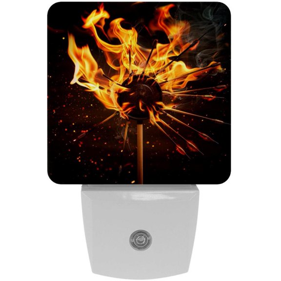 PhooArto Darts and Fire Plug in LED Night Light Auto Sensor Dusk to Dawn Decorative Night for Bedroom, Bathroom, Kitchen, Hallway, Stairs, Baby's Room, Energy Saving