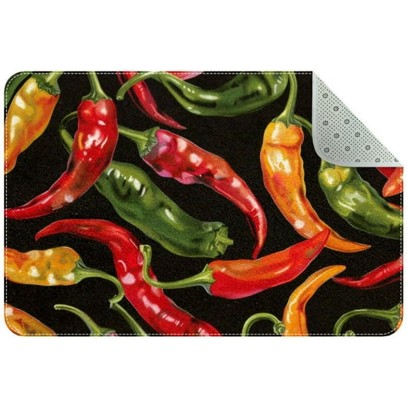 PhooArto Doormat Custom Indoor Welcome Door Mat, Color Chili Peppers Pattern Home Decorative Entry Rug Garden/Kitchen/Bedroom Mat Non-Slip Rubber 24x16in