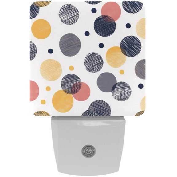 PhooArto Dot Colorful Pattern Plug in LED Night Light Auto Sensor Dusk to Dawn Decorative Night for Bedroom, Bathroom, Kitchen, Hallway, Stairs, Baby's Room, Energy Saving