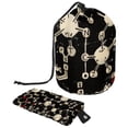 thumbnail image 1 of PhooArto Drawstring Cosmetic Bag, Barrel Shaped Portable Travel Makeup Bags, Cute Chemistry Equation Pattern Large Capacity Waterproof Multifunctional Bucket Toiletry Bag, 1 of 6