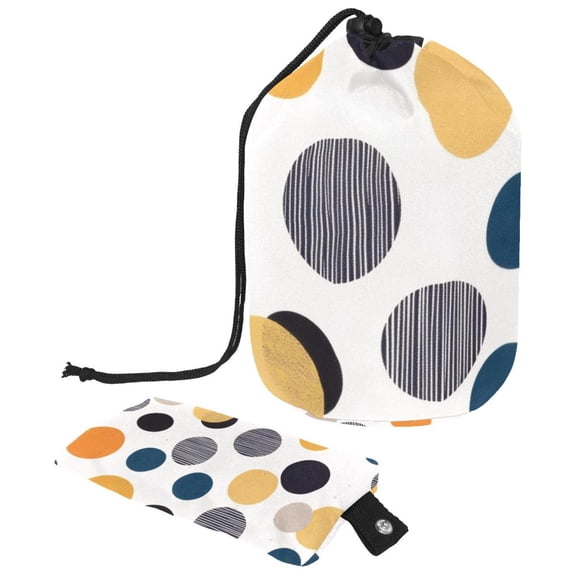PhooArto Drawstring Cosmetic Bag, Barrel Shaped Portable Travel Makeup Bags, Dot Colorful Patterns Large Capacity Waterproof Multifunctional Bucket Toiletry Bag