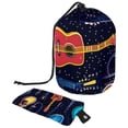 thumbnail image 1 of PhooArto Drawstring Cosmetic Bag, Barrel Shaped Portable Travel Makeup Bags, Electric Guitars Pattern Large Capacity Waterproof Multifunctional Bucket Toiletry Bag, 1 of 6