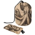 thumbnail image 1 of PhooArto Drawstring Cosmetic Bag, Barrel Shaped Portable Travel Makeup Bags, Vintage Map Octopus Pattern Large Capacity Waterproof Multifunctional Bucket Toiletry Bag, 1 of 6