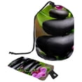 thumbnail image 1 of PhooArto Drawstring Cosmetic Bag, Barrel Shaped Portable Travel Makeup Bags, Zen Basalt Stone Orchid Large Capacity Waterproof Multifunctional Bucket Toiletry Bag, 1 of 6