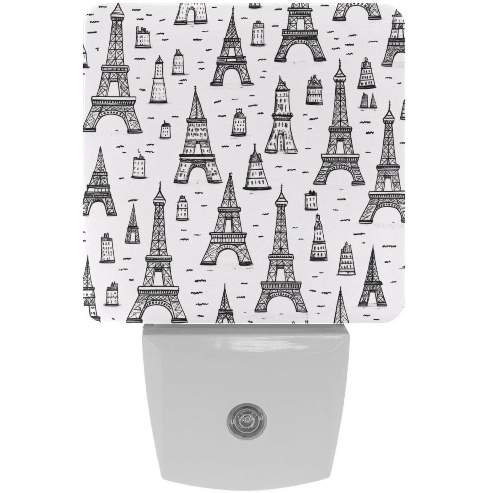 PhooArto Eiffel Towers Pattern Plug in LED Night Light Auto Sensor Dusk to Dawn Decorative Night for Bedroom, Bathroom, Kitchen, Hallway, Stairs, Baby's Room, Energy Saving