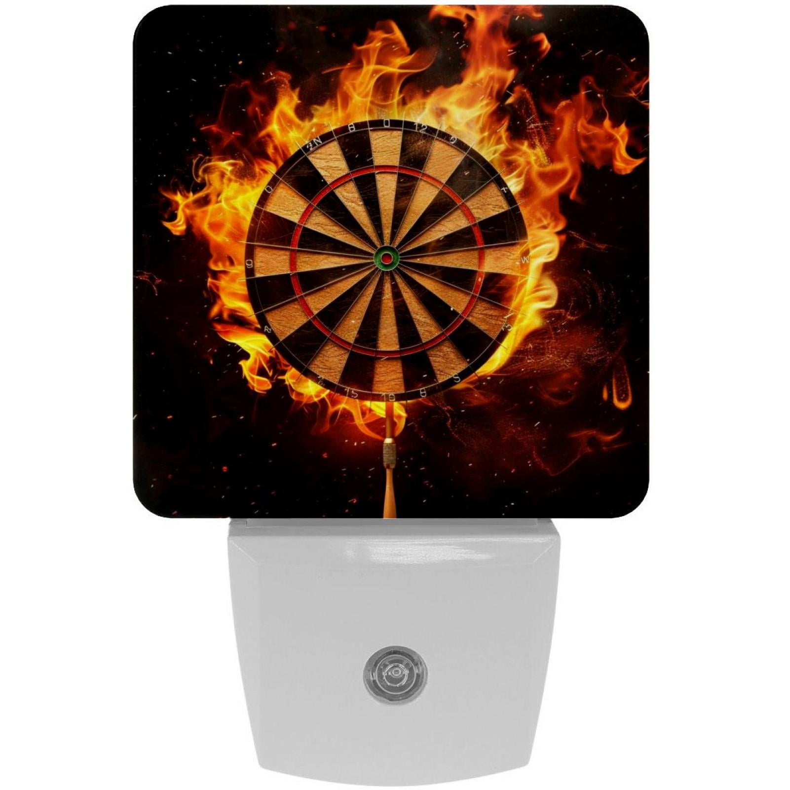 PhooArto Fire Darts Board Plug in LED Night Light Auto Sensor Dusk to Dawn Decorative Night for Bedroom, Bathroom, Kitchen, Hallway, Stairs, Baby's Room, Energy Saving