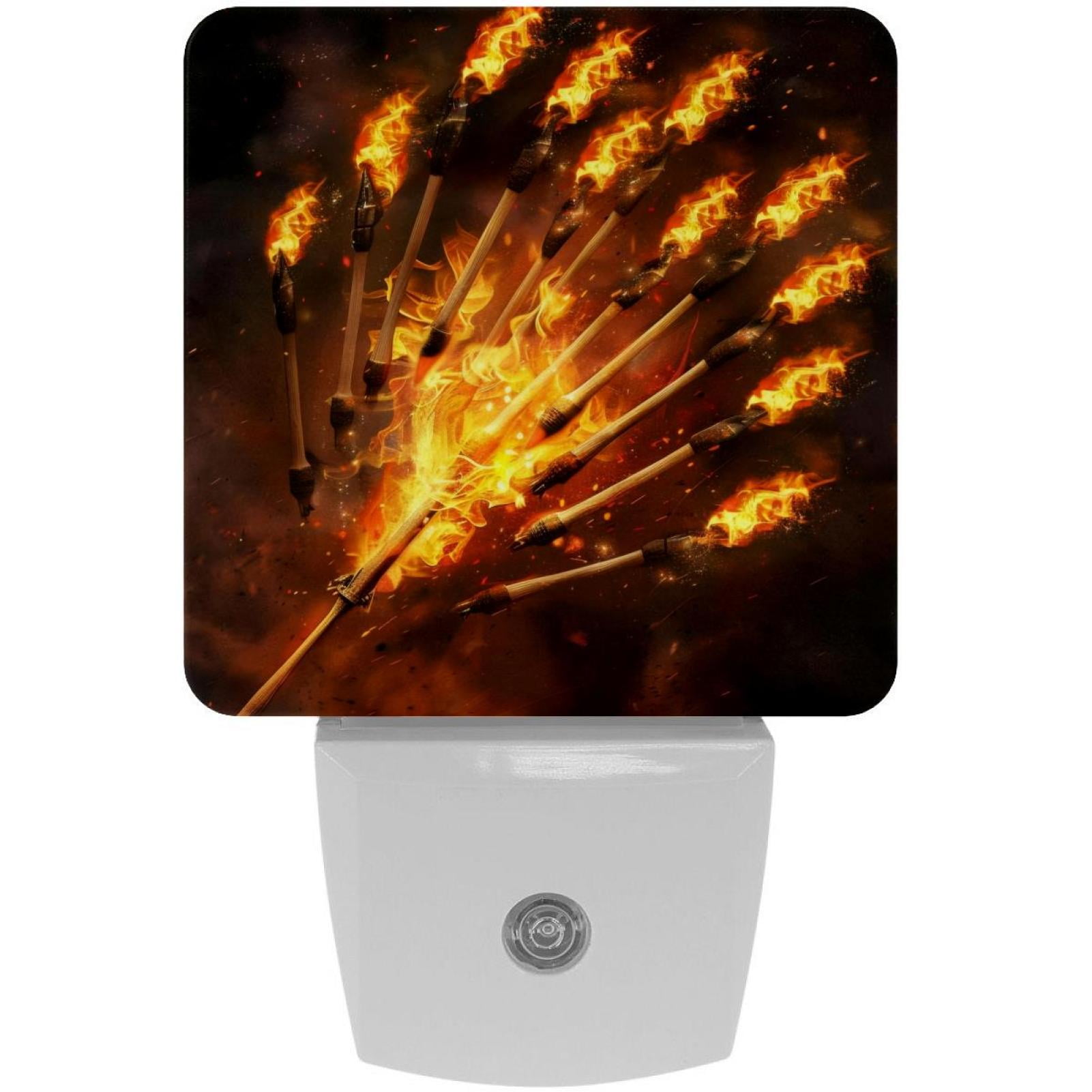 PhooArto Fire and Darts Plug in LED Night Light Auto Sensor Dusk to Dawn Decorative Night for Bedroom, Bathroom, Kitchen, Hallway, Stairs, Baby's Room, Energy Saving