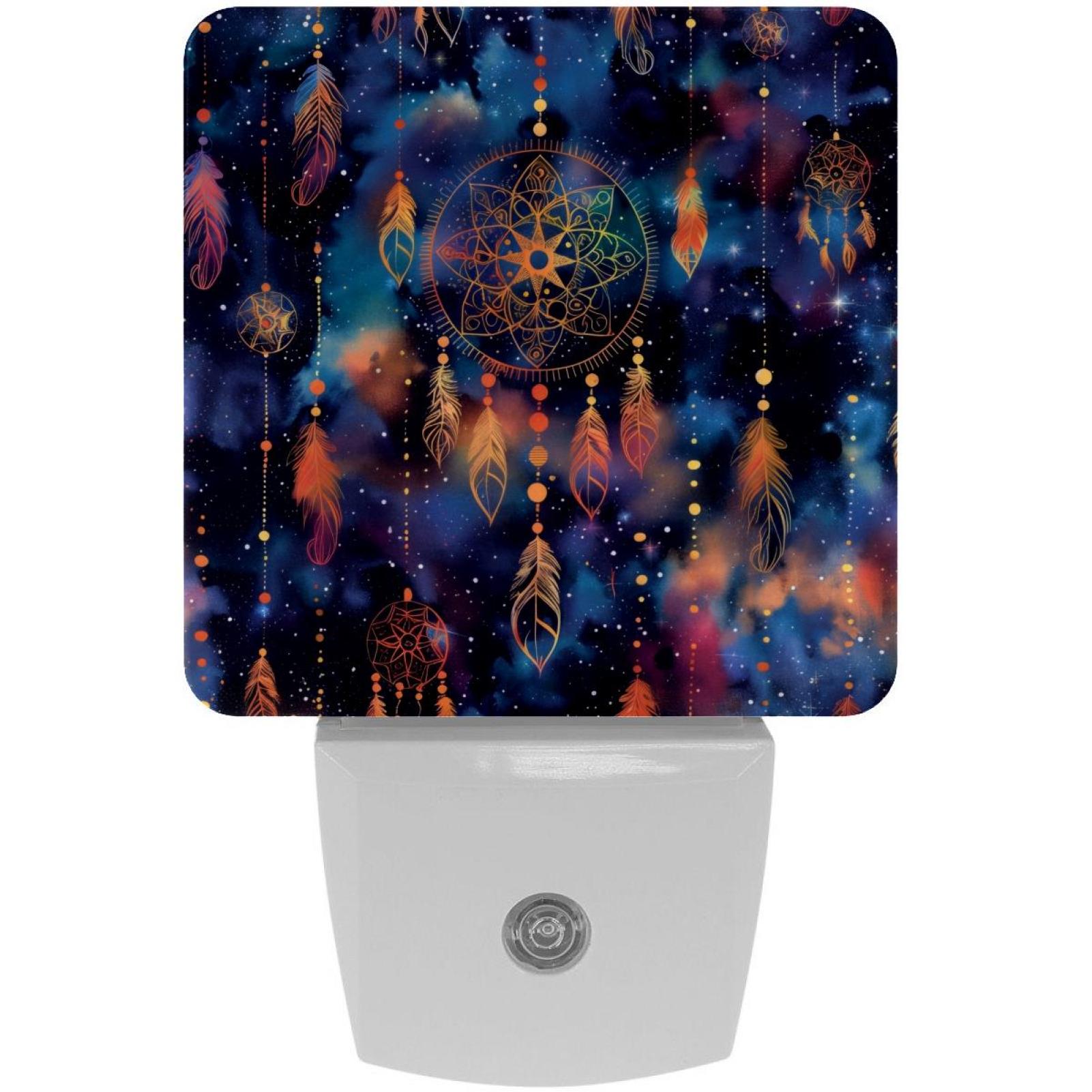 PhooArto Galaxy Dreamcatcher Patterns Plug in LED Night Light Auto Sensor Dusk to Dawn Decorative Night for Bedroom, Bathroom, Kitchen, Hallway, Stairs, Baby's Room, Energy Saving