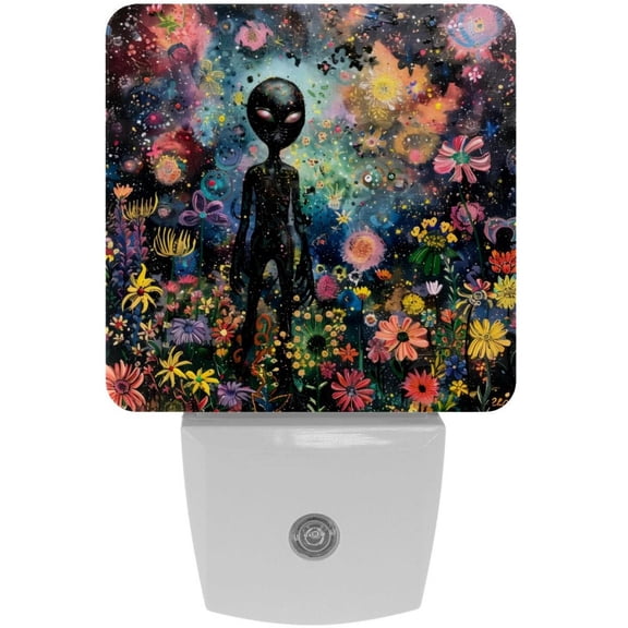 PhooArto Galaxy Floral Alien Plug in LED Night Light Auto Sensor Dusk to Dawn Decorative Night for Bedroom, Bathroom, Kitchen, Hallway, Stairs, Baby's Room, Energy Saving