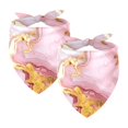 thumbnail image 1 of PhooArto Golden Pink Marble Print Dog Bandanas, 2 Pack Soft Washable Pet Scarf Triangle for Large Dogs Puppies and Cats, 1 of 1
