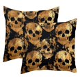 thumbnail image 1 of PhooArto Golden Skull Head Silhouette Set of 2 Throw Pillow Covers Cases - 16" x 16" Square Decorative Cushion Covers for Sofa Couch Bed Home Decoration, 1 of 7