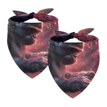 PhooArto Gorilla Piano Galaxy Dog Bandanas, 2 Pack Soft Washable Pet Scarf Triangle for Large Dogs Puppies and Cats