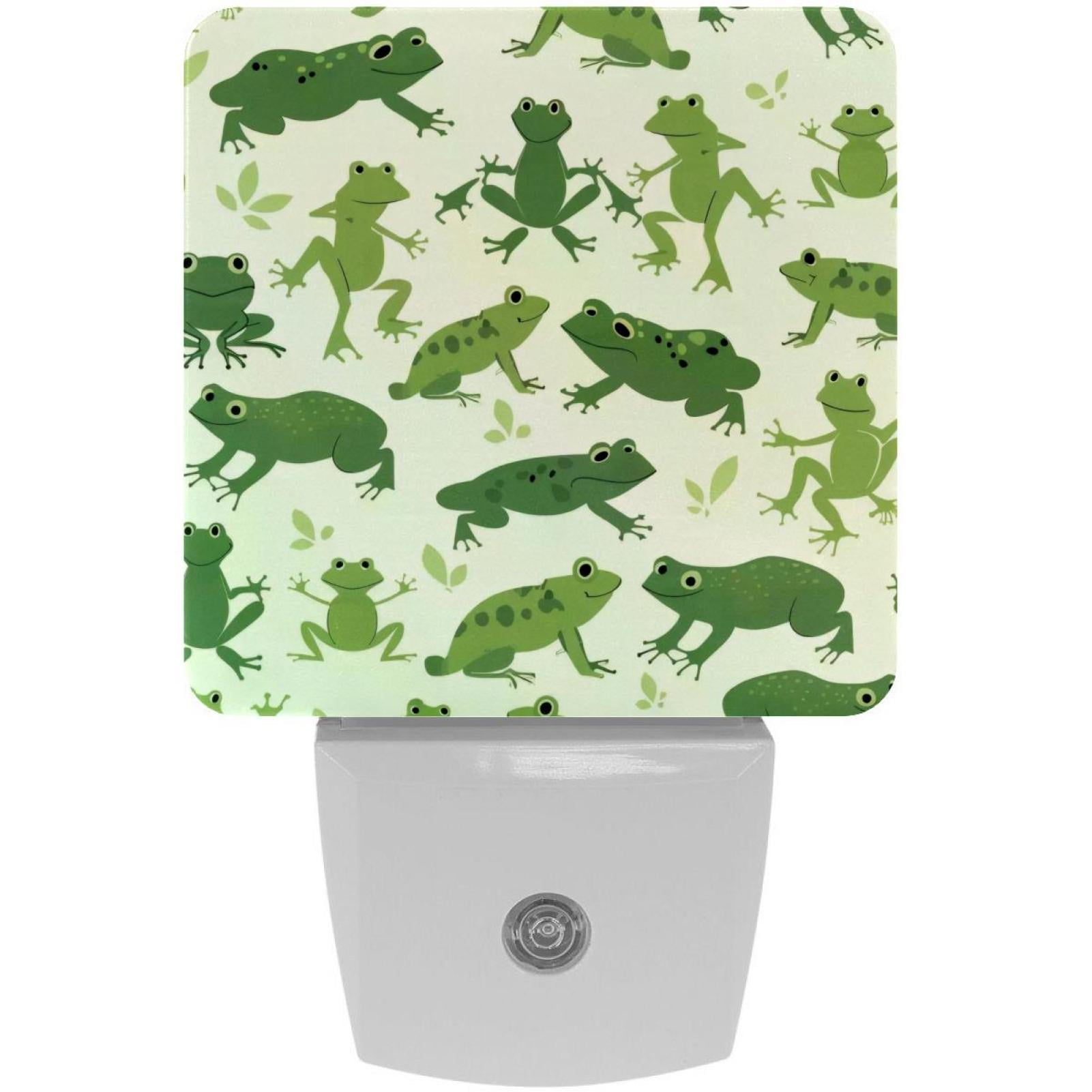 PhooArto Green Animal Froggy Pattern Plug in LED Night Light Auto Sensor Dusk to Dawn Decorative Night for Bedroom, Bathroom, Kitchen, Hallway, Stairs, Baby's Room, Energy Saving