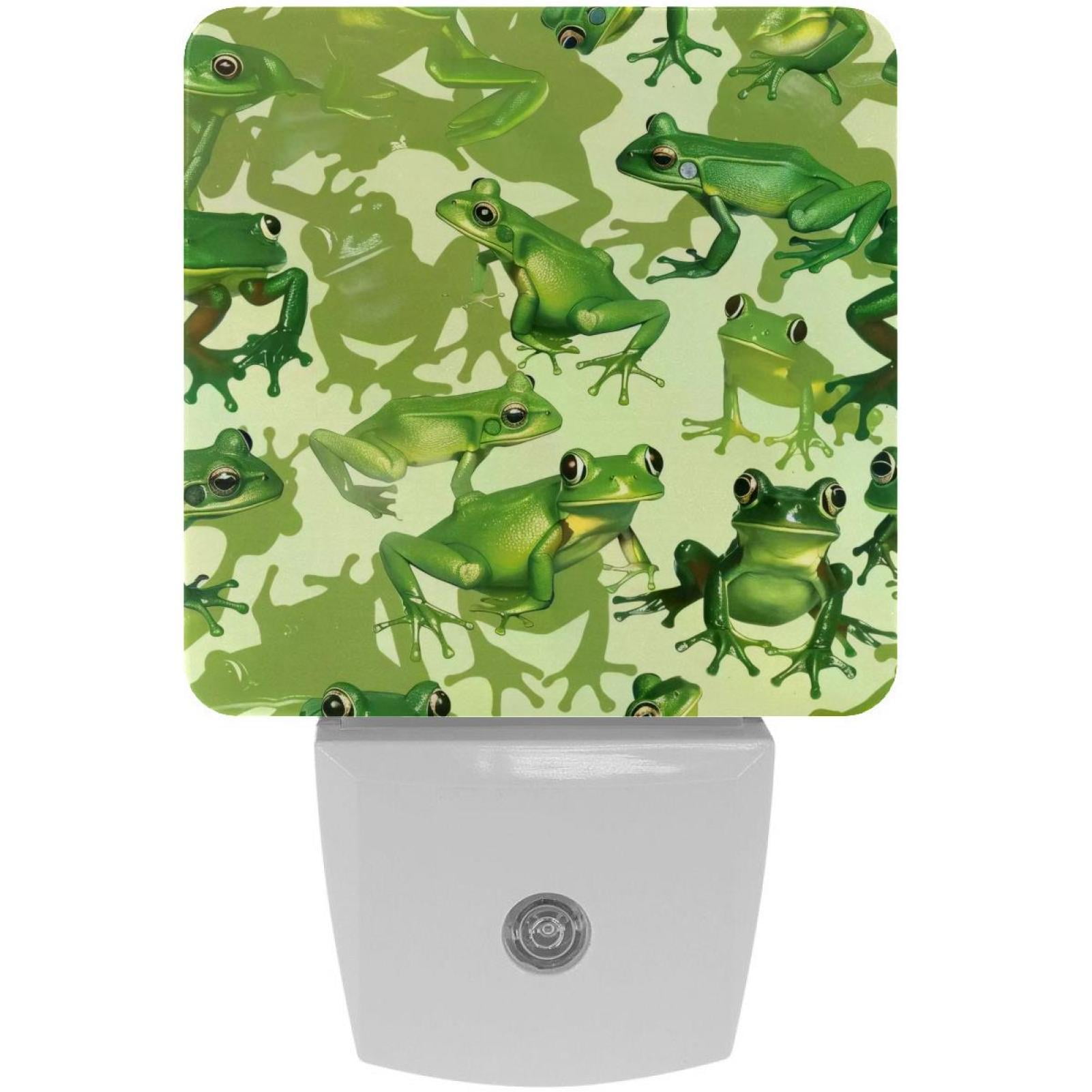 PhooArto Green Froggy Pattern Plug in LED Night Light Auto Sensor Dusk to Dawn Decorative Night for Bedroom, Bathroom, Kitchen, Hallway, Stairs, Baby's Room, Energy Saving