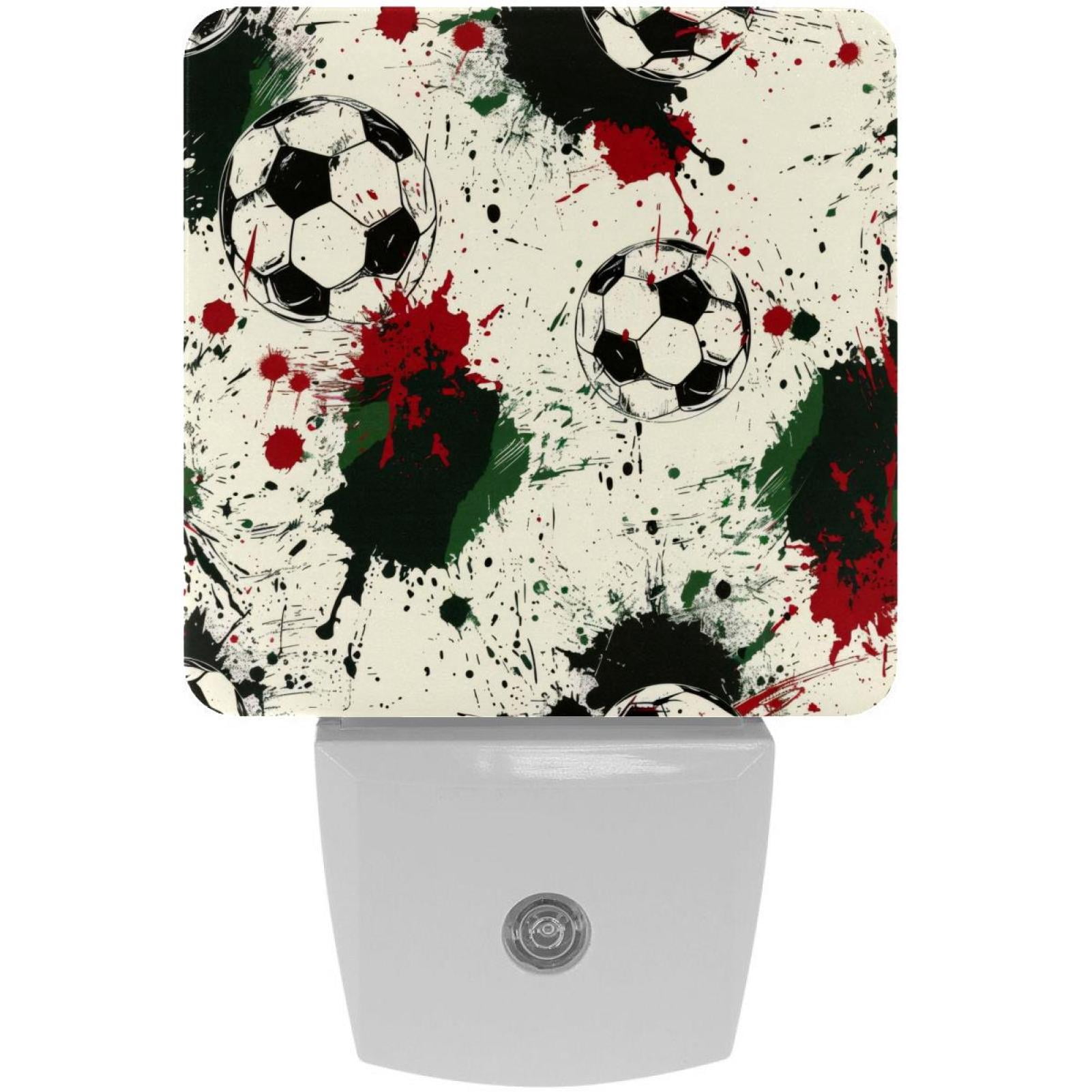 PhooArto Grunge Splashes Soccer Football Pattern Plug in LED Night ...