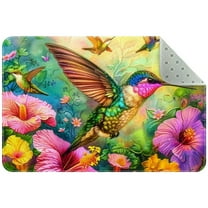 PhooArto Hummingbird Flowers Print Indoor Door Mat, Non-Slip Absorbent Doormat Inside Floor Mats Area Rug for Entryway, Machine Washable Entrance Rug Outdoor 35x24in