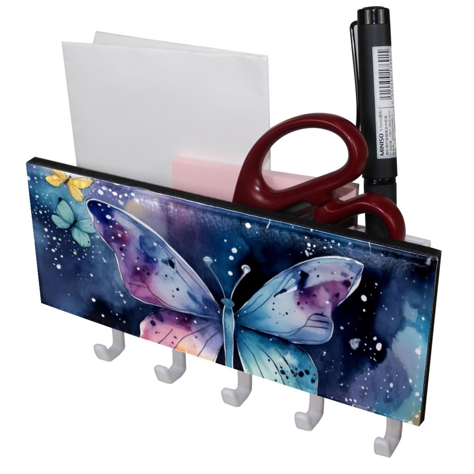 PhooArto Key Holder for Wall Decorative with 5 Key Hooks, Galaxy ...
