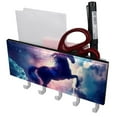 thumbnail image 1 of PhooArto Key Holder for Wall Decorative with 5 Key Hooks, Unicorn Silhouette Galaxy Nebula Cloud Holders Wall Mount Organizer with Mail Key Rack, Self Adhesive, 1 of 7