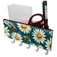 thumbnail image 1 of PhooArto Key Holder for Wall Decorative with 5 Key Hooks, Daisy Flowers and Bees Pattern Holders Wall Mount Organizer with Mail Key Rack, Self Adhesive, 1 of 7