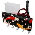 thumbnail image 1 of PhooArto Key Holder for Wall Decorative with 5 Key Hooks, Koi Fish Cherry Flower Pattern Holders Wall Mount Organizer with Mail Key Rack, Self Adhesive, 1 of 7