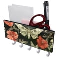 thumbnail image 1 of PhooArto Key Holder for Wall Decorative with 5 Key Hooks, Skull Hawk Moth Flower Pattern Holders Wall Mount Organizer with Mail Key Rack, Self Adhesive, 1 of 7
