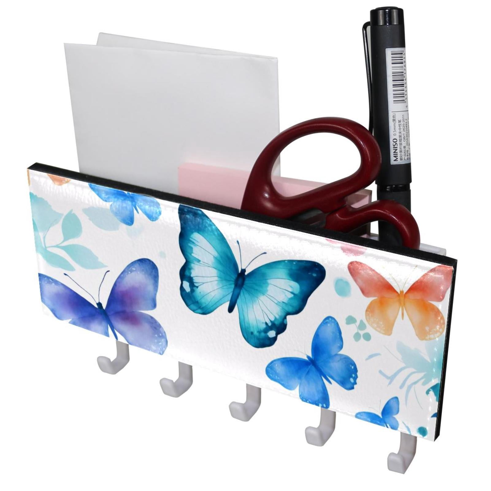 PhooArto Key Holder for Wall Decorative with 5 Key Hooks, Watercolor ...