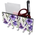 thumbnail image 1 of PhooArto Key Holder for Wall Decorative with 5 Key Hooks, Bell Flowers Purple Pattern Holders Wall Mount Organizer with Mail Key Rack, Self Adhesive, 1 of 7