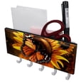 thumbnail image 1 of PhooArto Key Holder for Wall Decorative with 5 Key Hooks, Blooming Sunflower Butterfly Holders Wall Mount Organizer with Mail Key Rack, Self Adhesive, 1 of 7