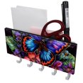 thumbnail image 1 of PhooArto Key Holder for Wall Decorative with 5 Key Hooks, Butterfly Flowers Holders Wall Mount Organizer with Mail Key Rack, Self Adhesive, 1 of 7