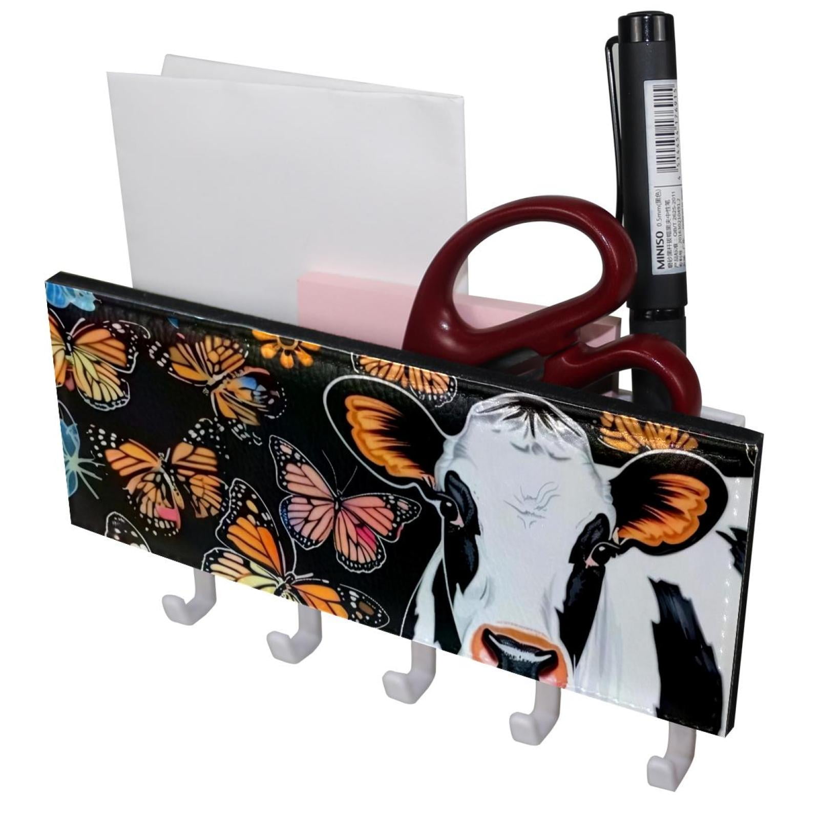 PhooArto Key Holder for Wall Decorative with 5 Key Hooks, Butterfly ...