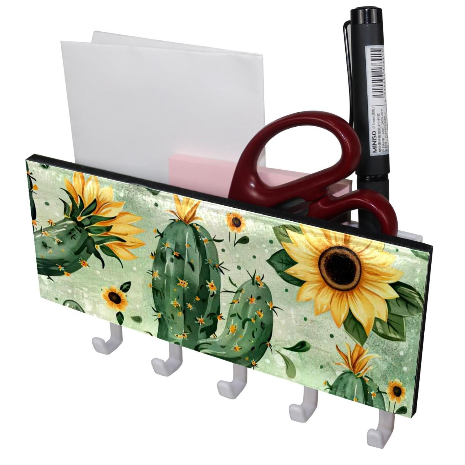 PhooArto Key Holder for Wall Decorative with 5 Key Hooks, Cactus ...