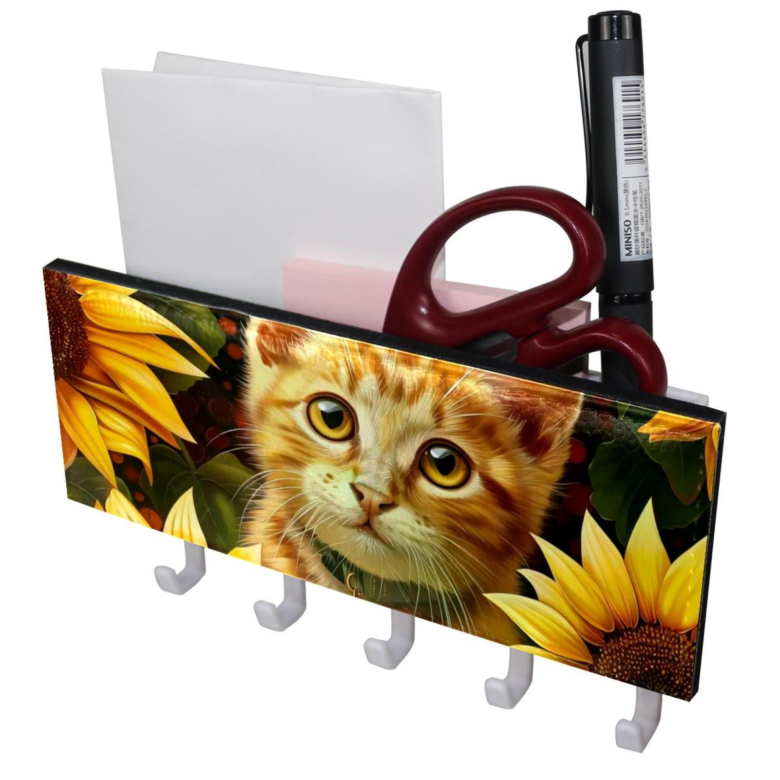 PhooArto Key Holder for Wall Decorative with 5 Key Hooks, Cat ...