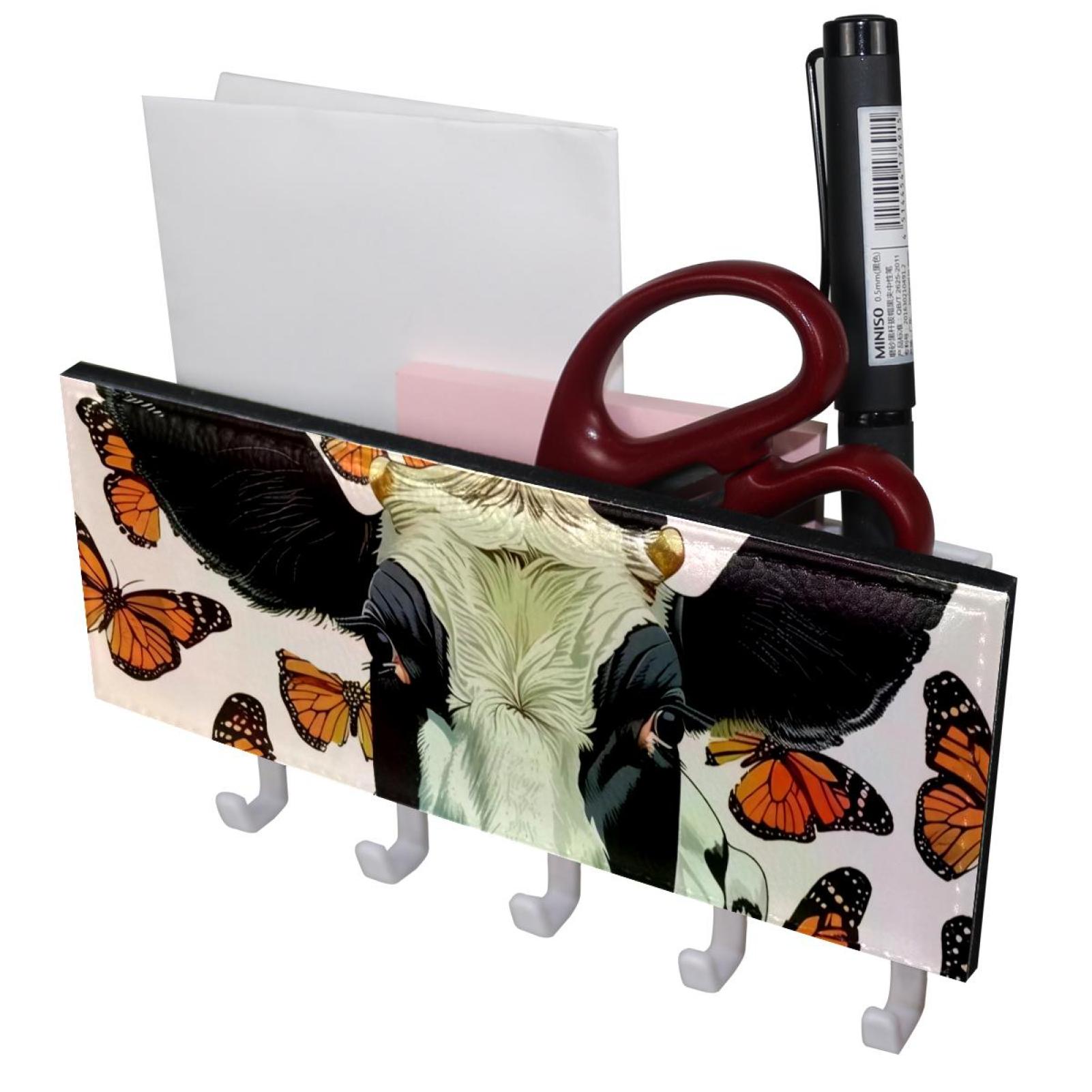 PhooArto Key Holder for Wall Decorative with 5 Key Hooks, Cow ...