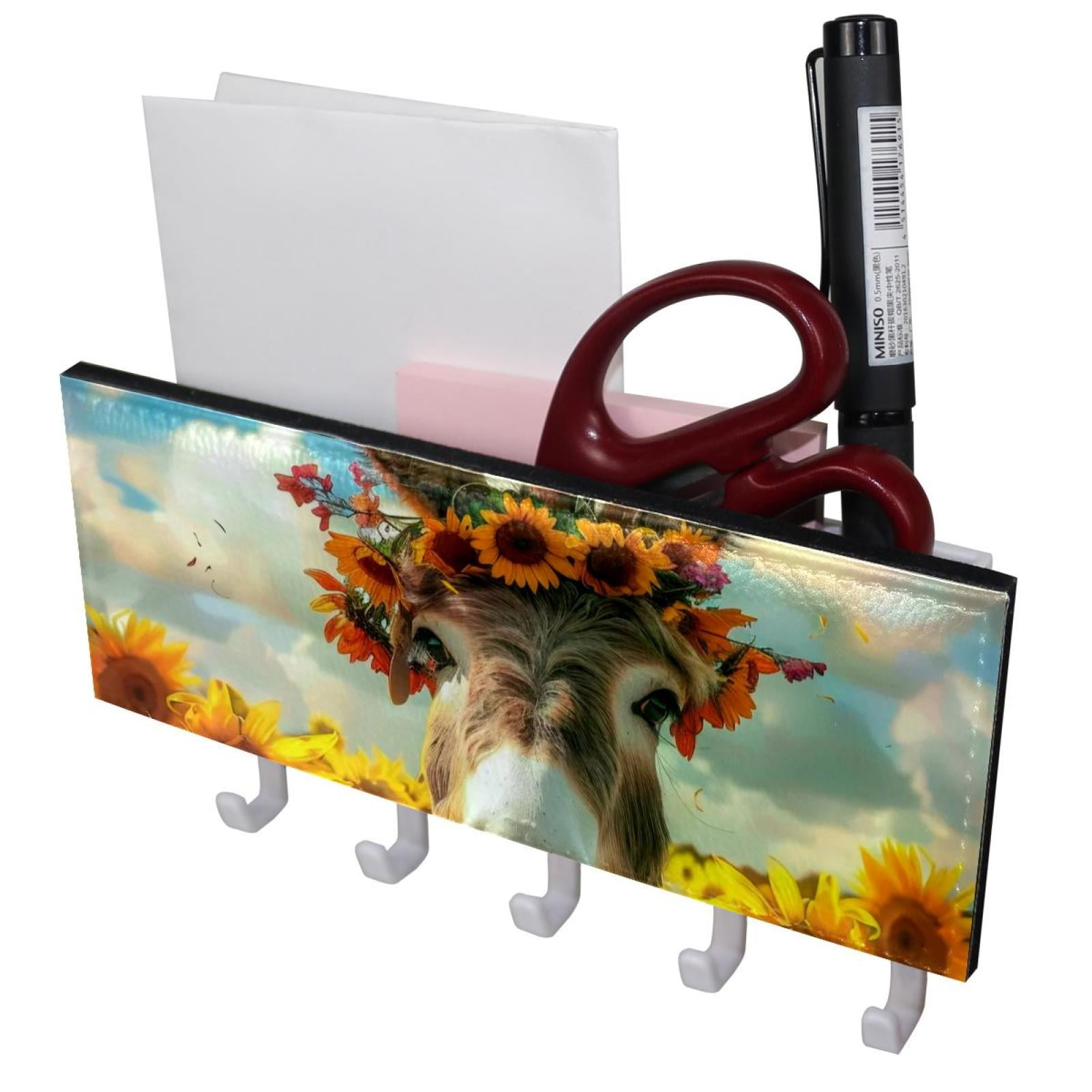 PhooArto Key Holder for Wall Decorative with 5 Key Hooks, Donkey ...