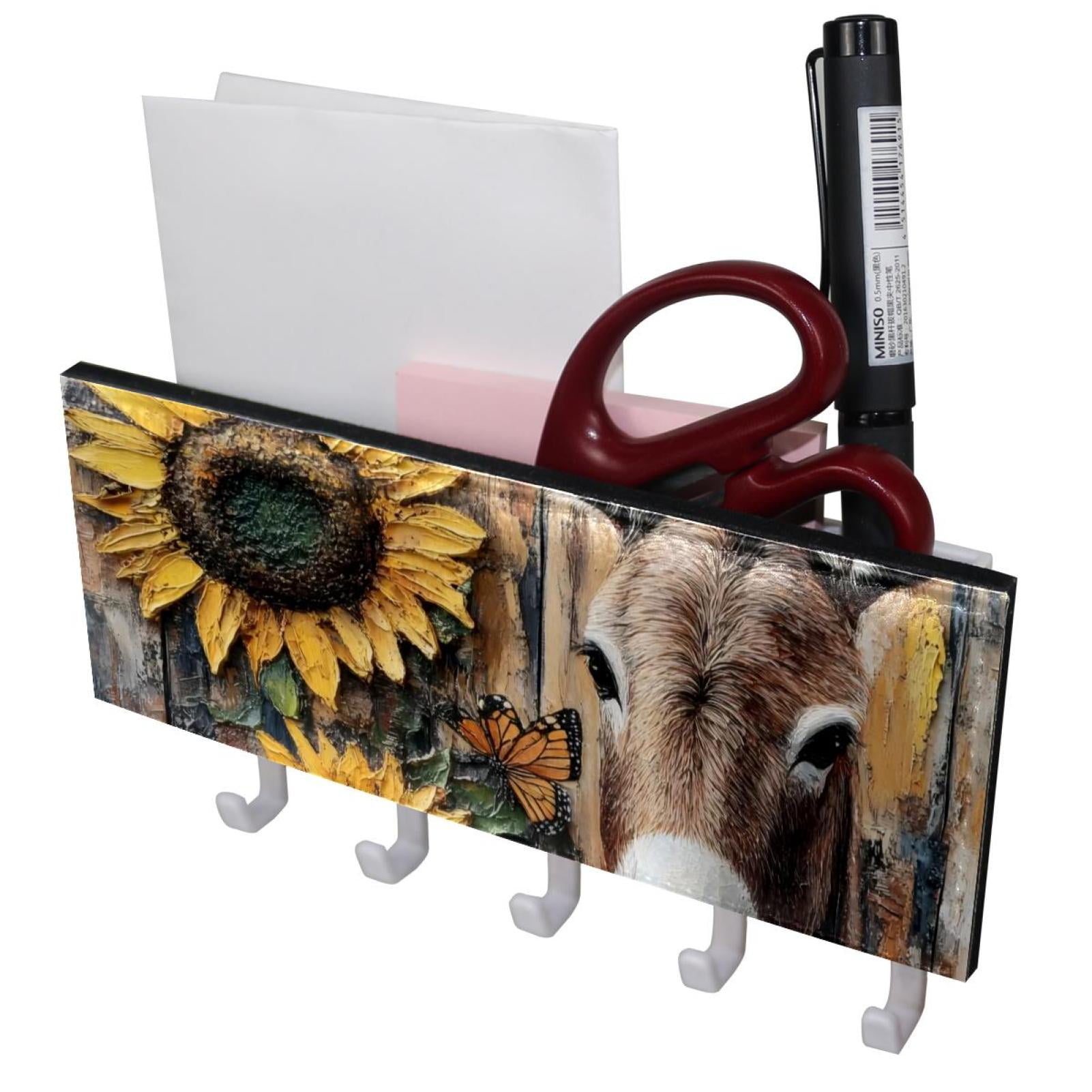 PhooArto Key Holder for Wall Decorative with 5 Key Hooks, Donkey and ...