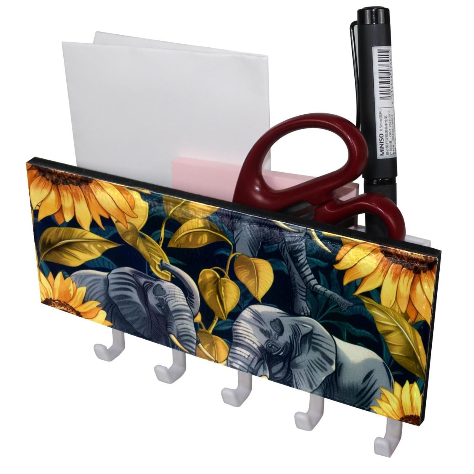 PhooArto Key Holder for Wall Decorative with 5 Key Hooks, Elephants ...