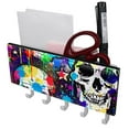 thumbnail image 1 of PhooArto Key Holder for Wall Decorative with 5 Key Hooks, Splash Stars Skulls Holders Wall Mount Organizer with Mail Key Rack, Self Adhesive, 1 of 7