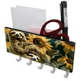 thumbnail image 1 of PhooArto Key Holder for Wall Decorative with 5 Key Hooks, Sunflower Sloths Pattern Holders Wall Mount Organizer with Mail Key Rack, Self Adhesive, 1 of 7