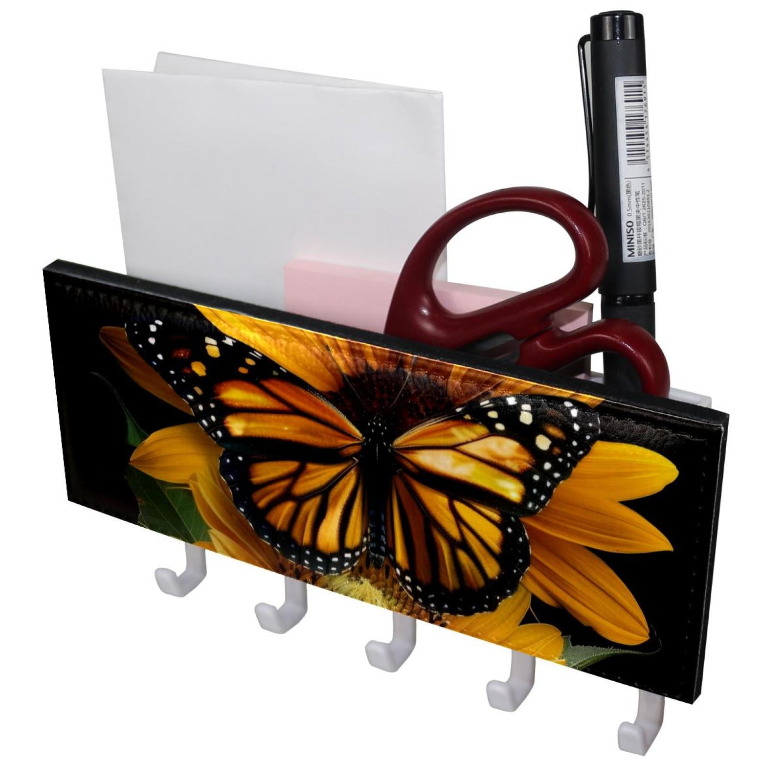 PhooArto Key Holder for Wall Decorative with 5 Key Hooks, Sunflower and ...