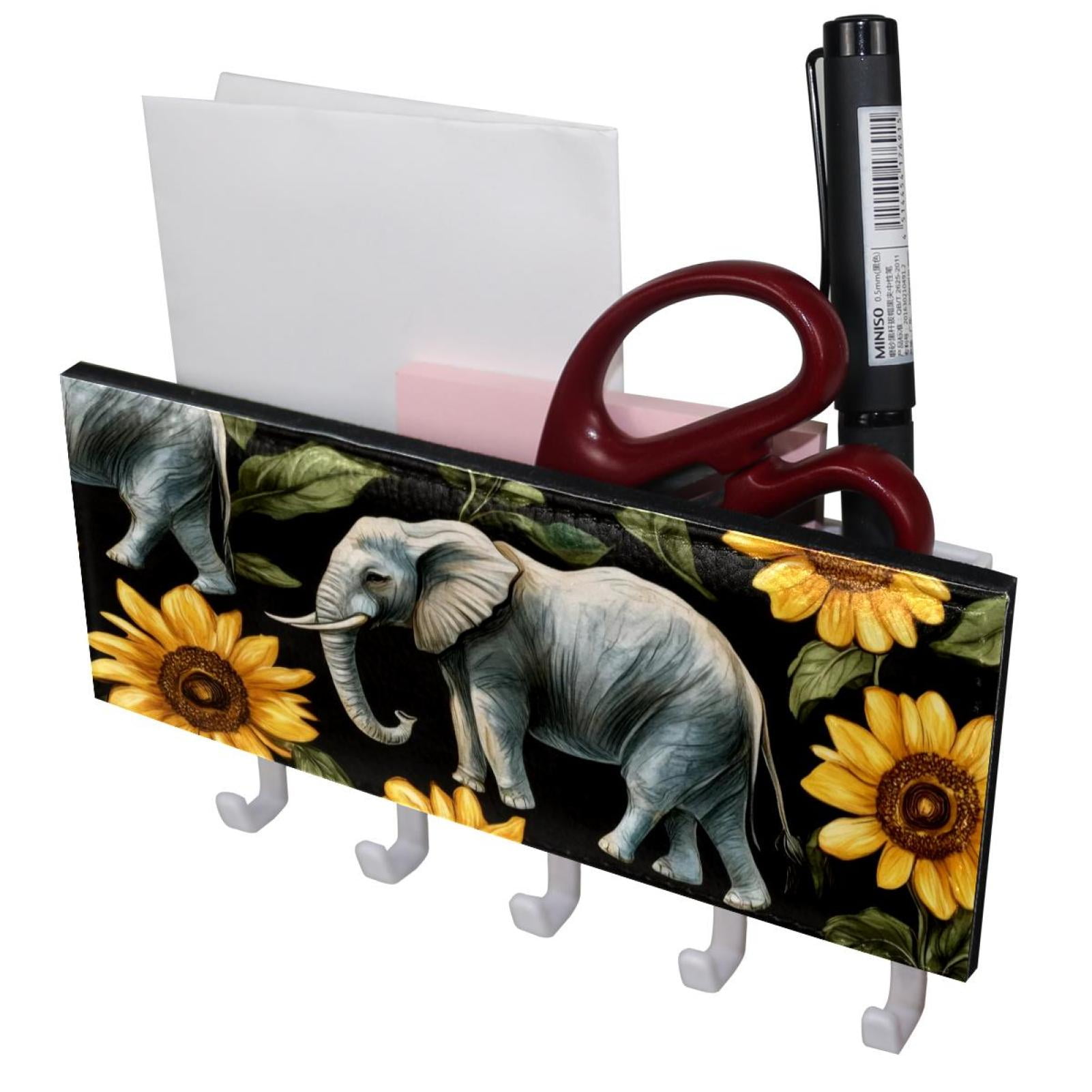 PhooArto Key Holder for Wall Decorative with 5 Key Hooks, Sunflowers ...