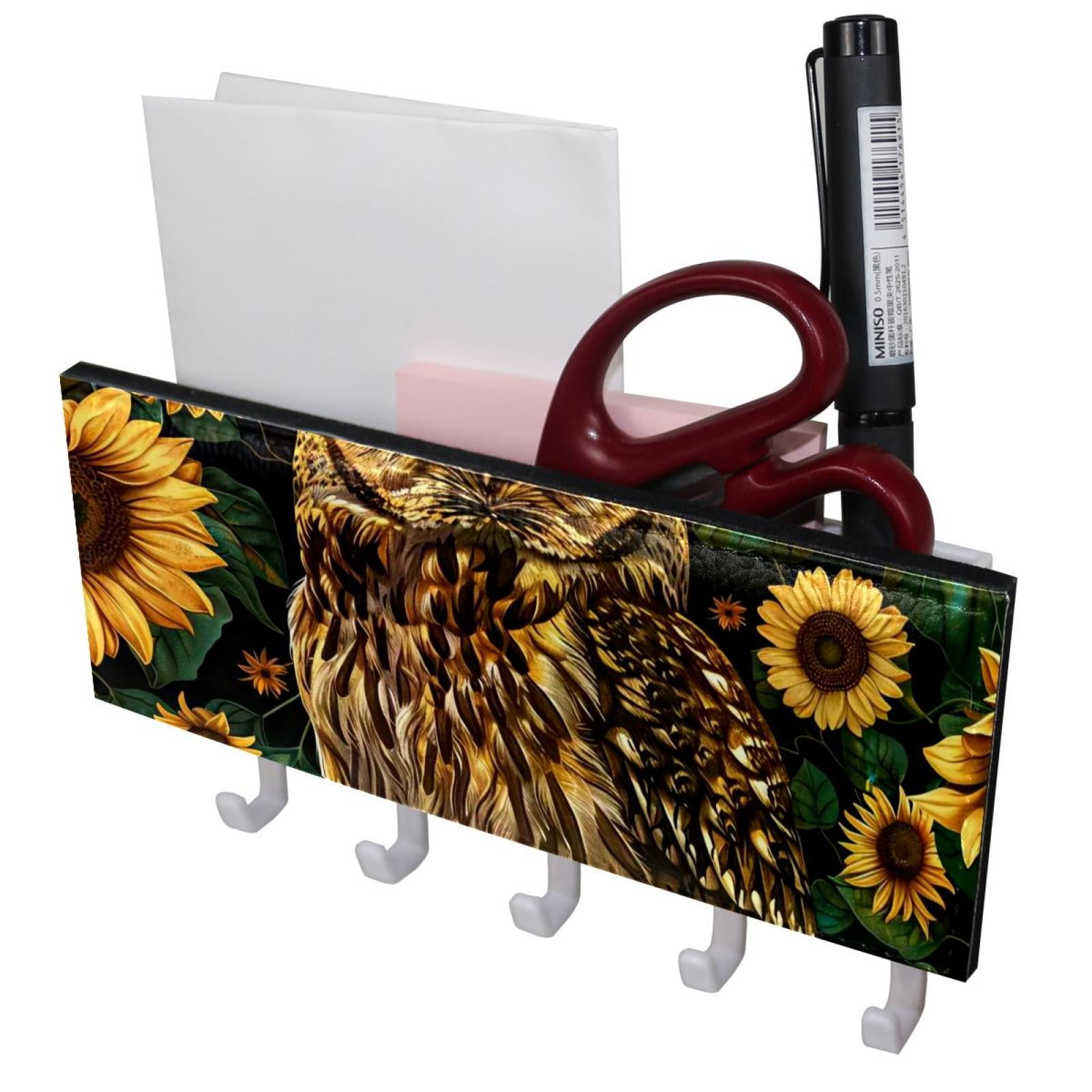 PhooArto Key Holder for Wall Decorative with 5 Key Hooks, Sunflowers ...