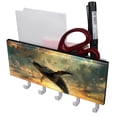 thumbnail image 1 of PhooArto Key Holder for Wall Decorative with 5 Key Hooks, Sunset Whale Sea Pattern Holders Wall Mount Organizer with Mail Key Rack, Self Adhesive, 1 of 7